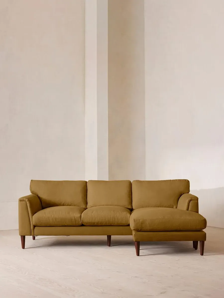 Reya Chaise-end Sofa - Ochre, Linen by Soho Home