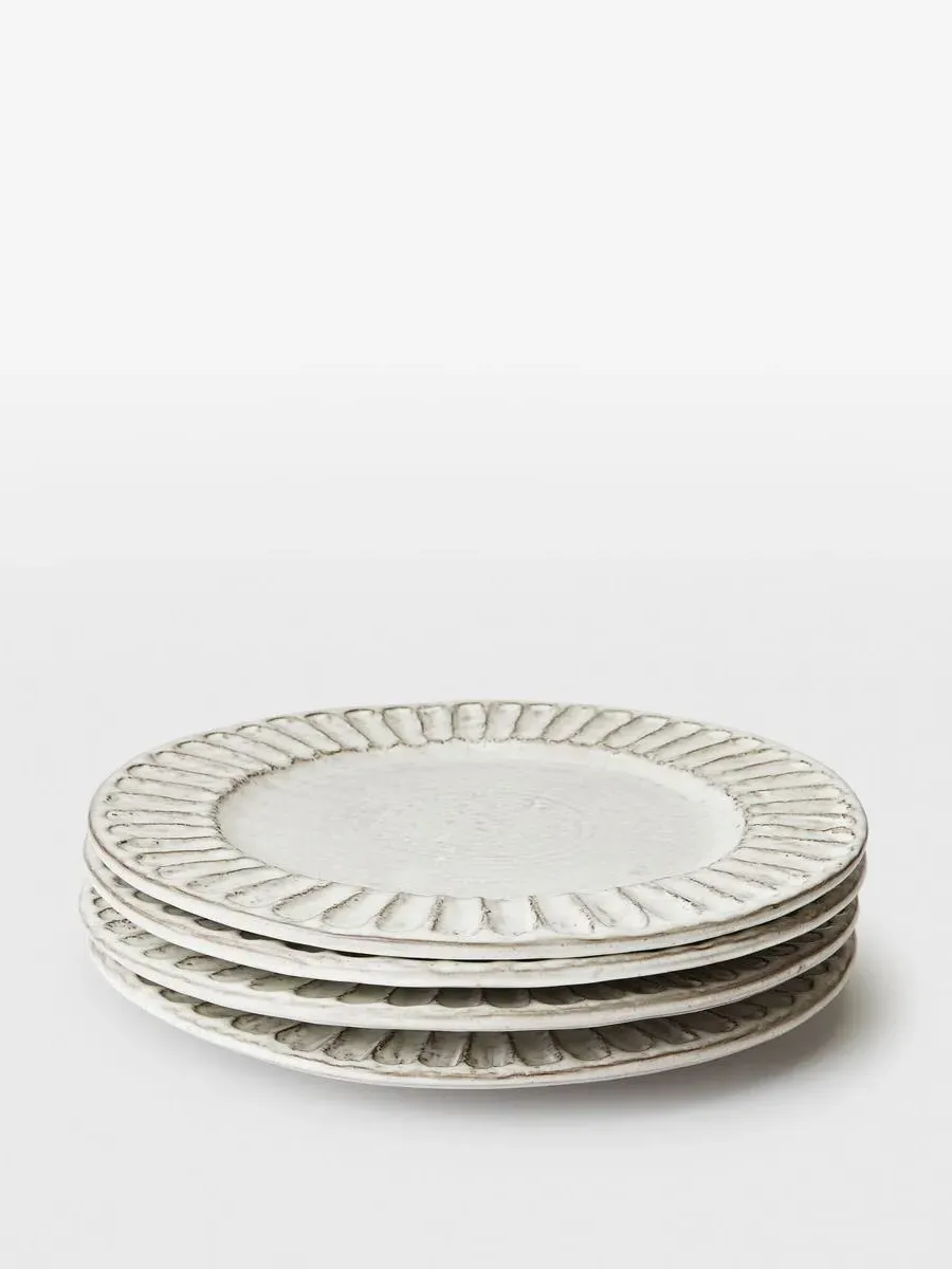Chancery Side Plate Set of Four - White, Stoneware product