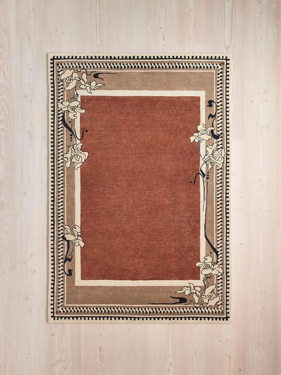 Clara Hand-Tufted Rug Swatch - Rust, Wool Blend product