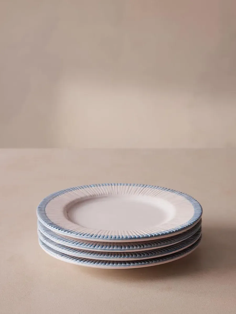Claudine Side Plate Set of Four - Blue, Ceramic product