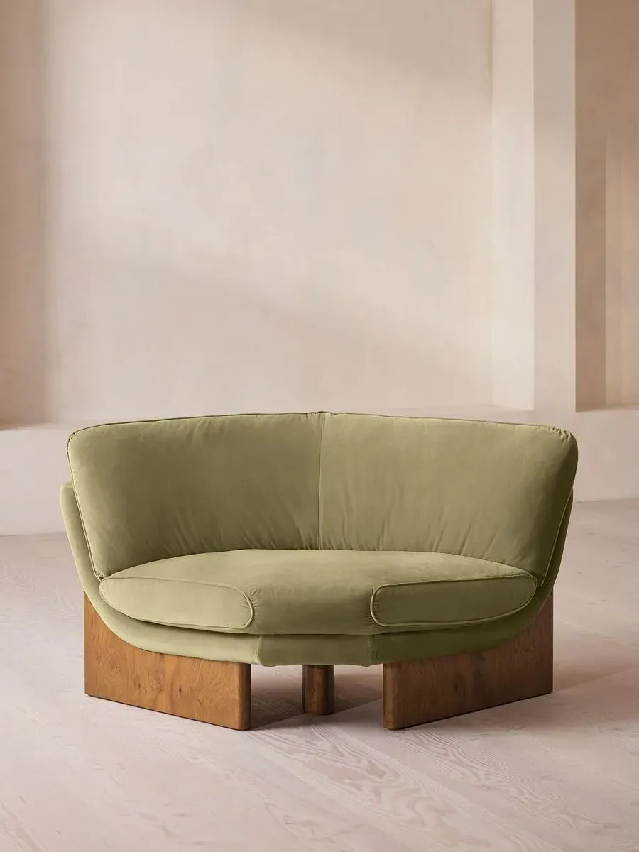 Corner Chair with Cushions - Lichen, Velvet product