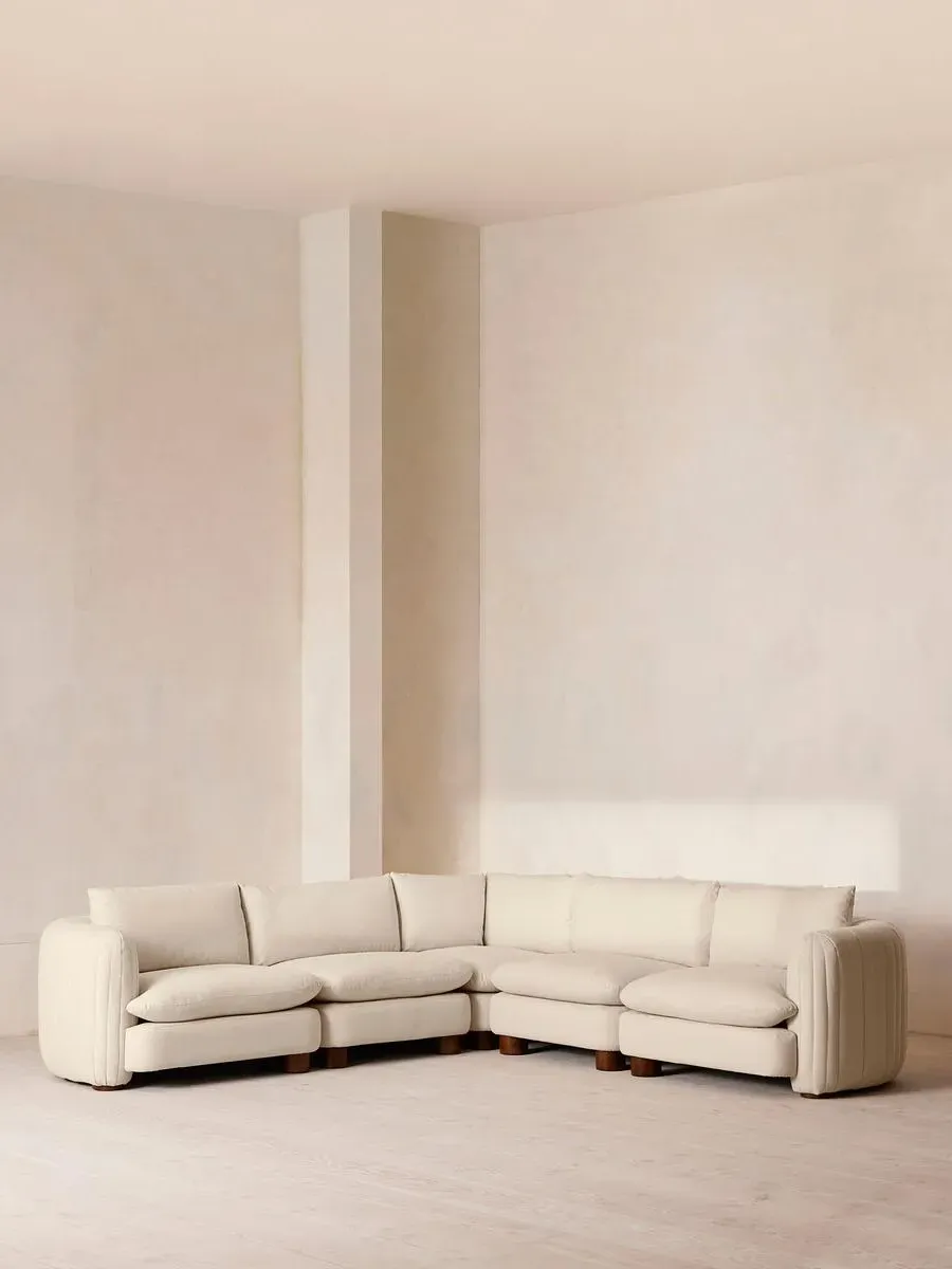 Corner Modular Sofa with Deep Seat - Bisque, Linen by Soho Home