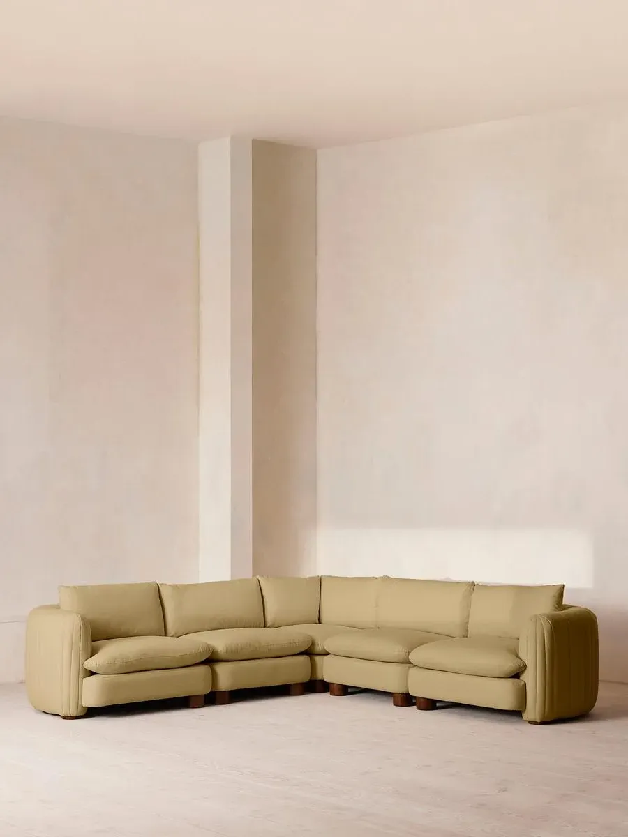 Corner Modular Sofa with Deep Seat - Wheat, Linen by Soho Home