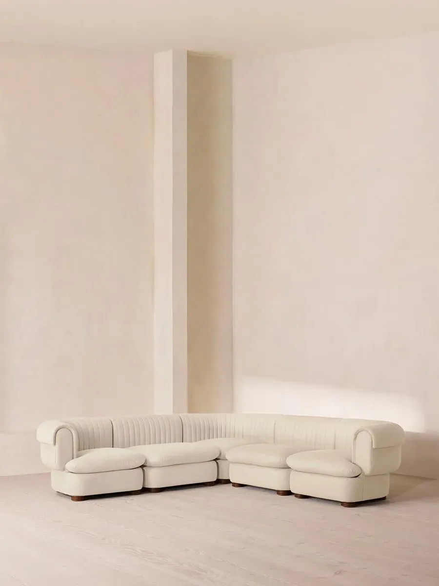 Corner Modular Sofa with Fluted Back - Bisque, Linen by Soho Home