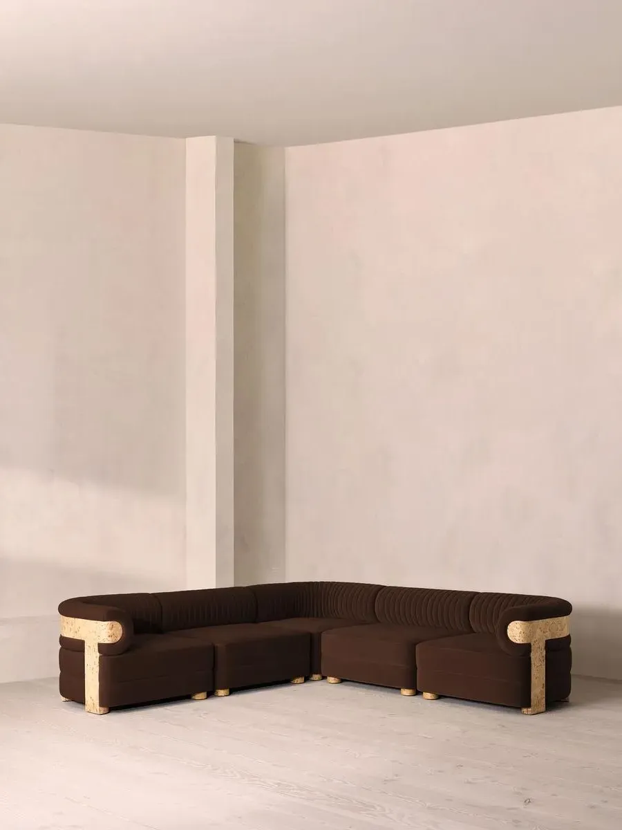 Caleb Modular Corner Sofa - Chocolate, Velvet product