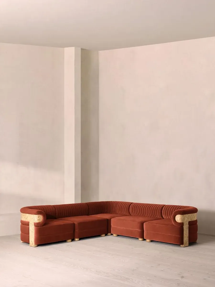 Caleb Modular Corner Sofa - Rust, Velvet product
