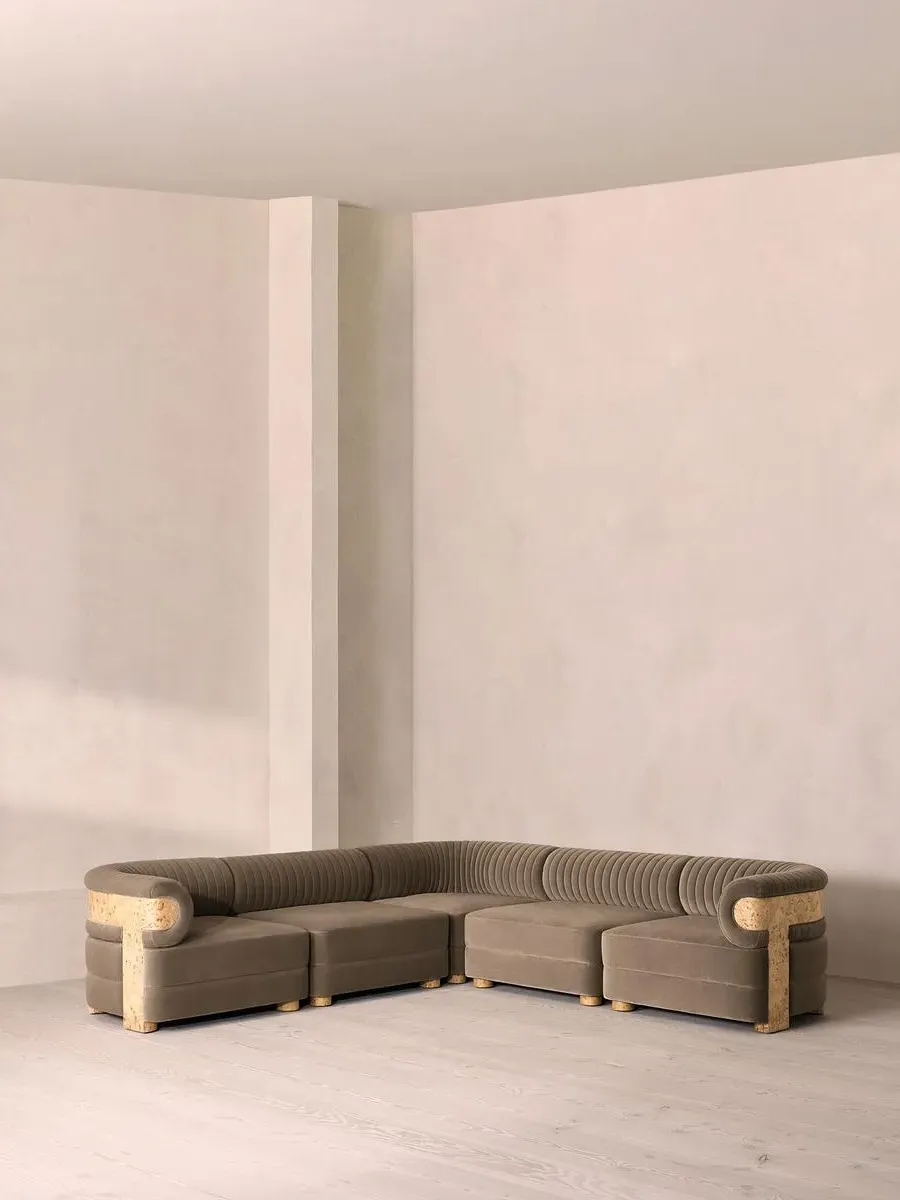 Caleb Modular Corner Sofa - Taupe, Cotton Velvet product