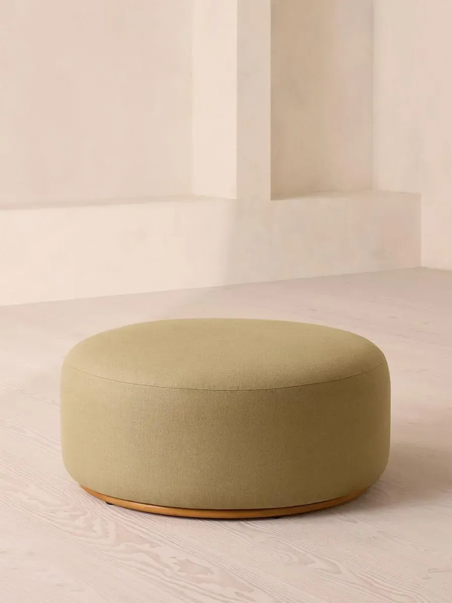 Curved Ottoman - Wheat, Linen by Soho Home