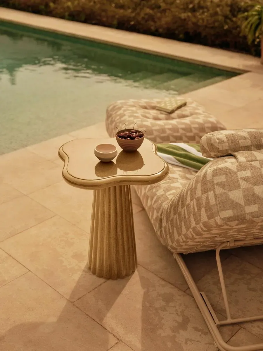 Dayton Outdoor Side Table - Ochre, Concrete product