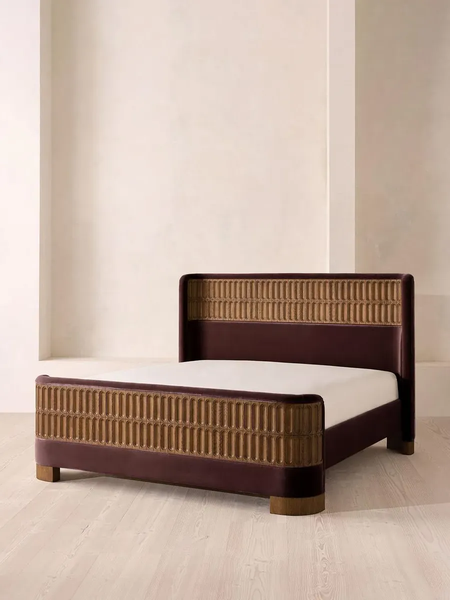 Devon King Size Bed Frame - Aubergine, Velvet product