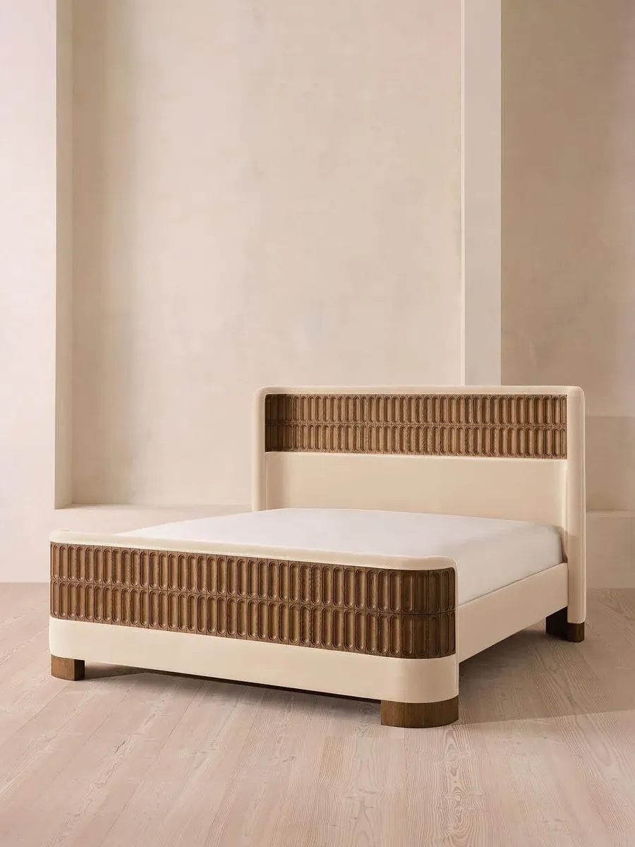 Devon King Size Bed Frame - Porcelain, Velvet product
