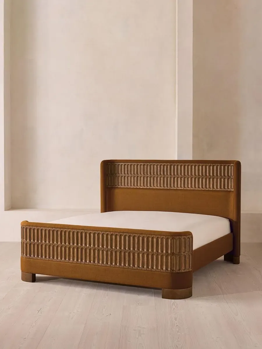 Devon Super King Bed Frame - Terracotta, Linen by Soho Home