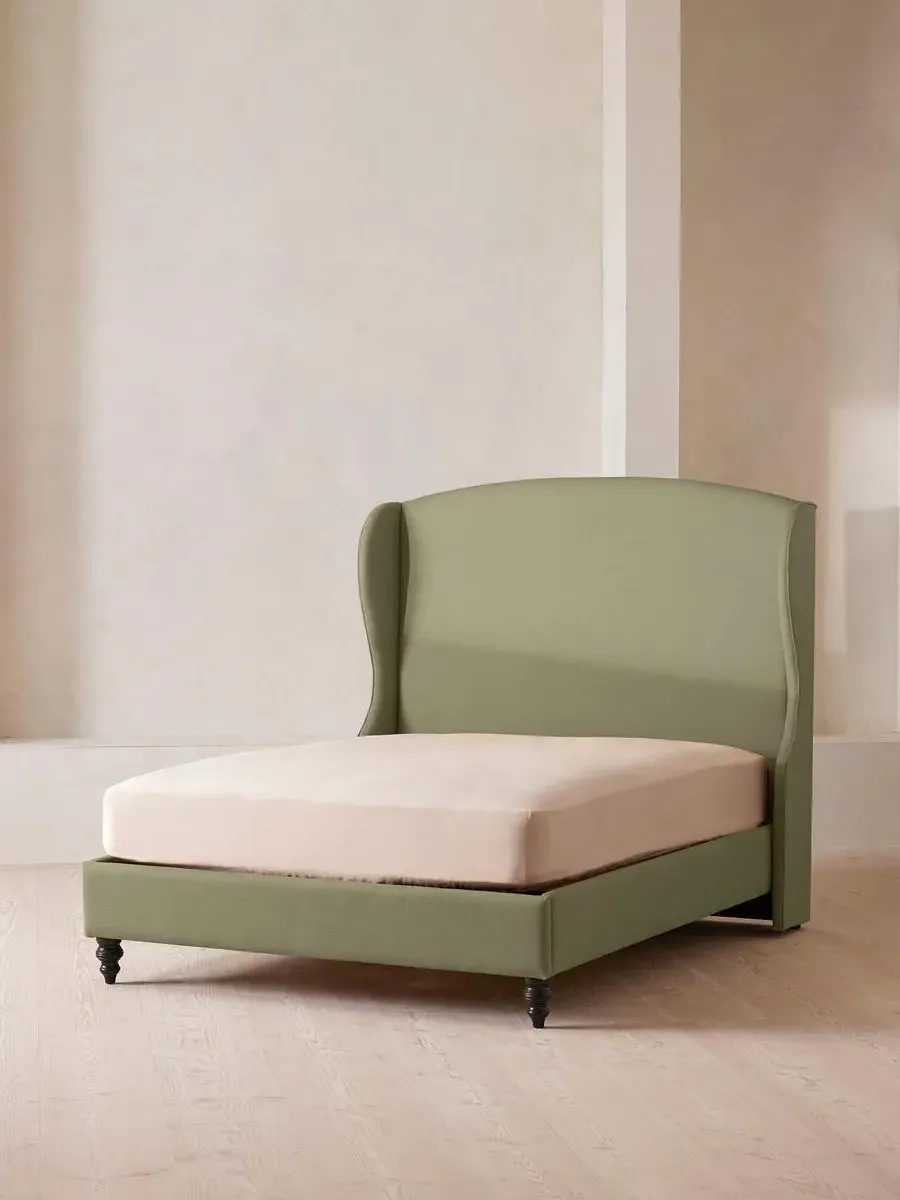 Rivas Double Bed - Sage, Linen by Soho Home