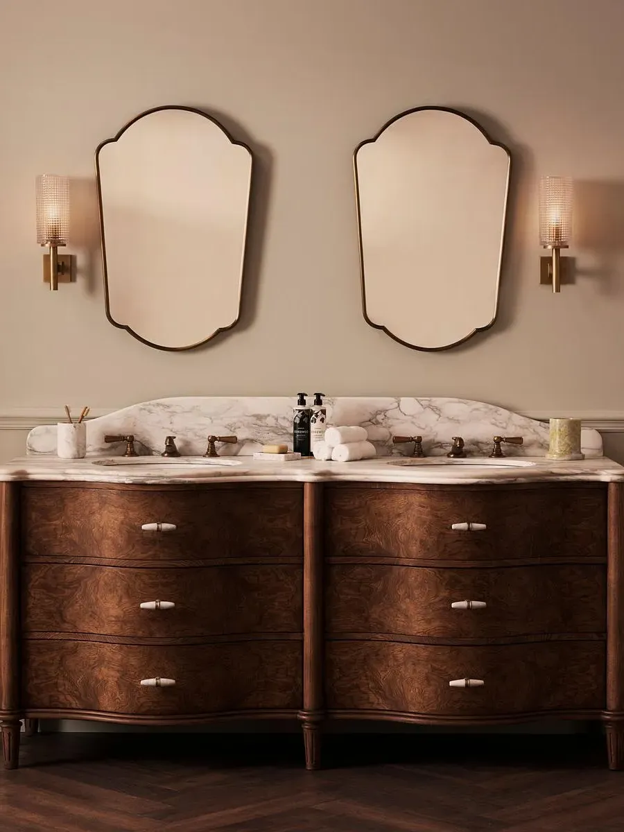 Valerie Double Vanity Unit - Arabescato Corchia Marble, Ash product