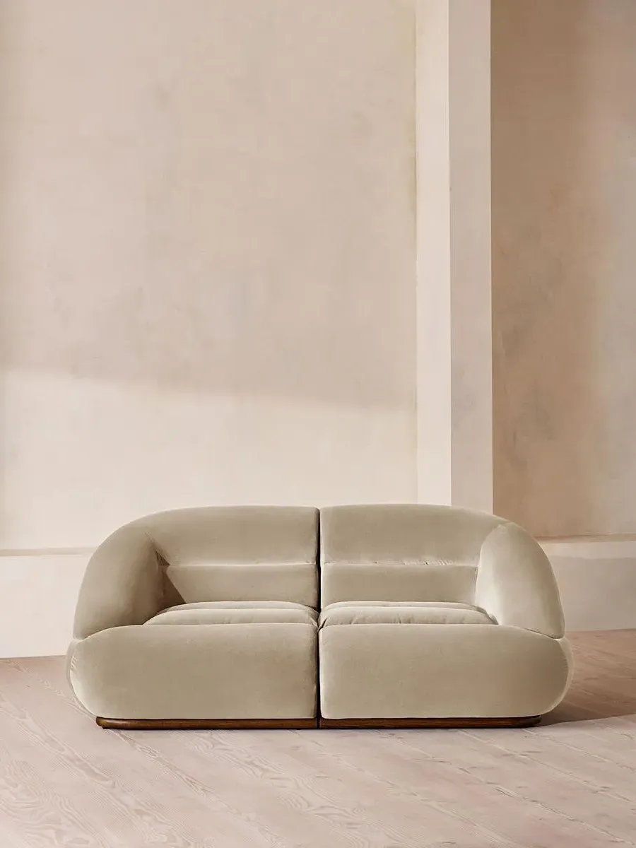 Edison 3-Seater Modular Sofa - Oyster, Velvet by Soho Home