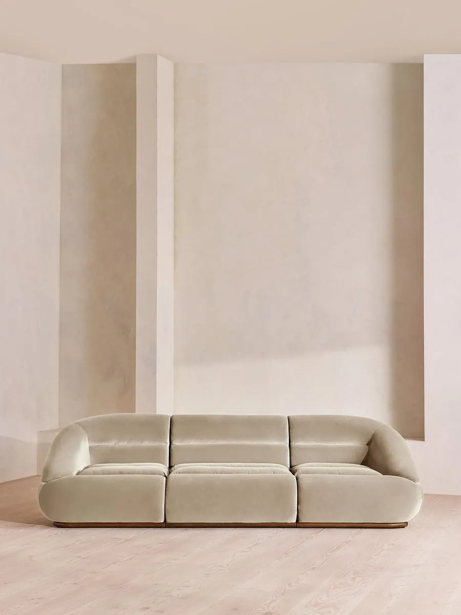 Edison 4-Seater Modular Sofa - Oyster, Velvet by Soho Home