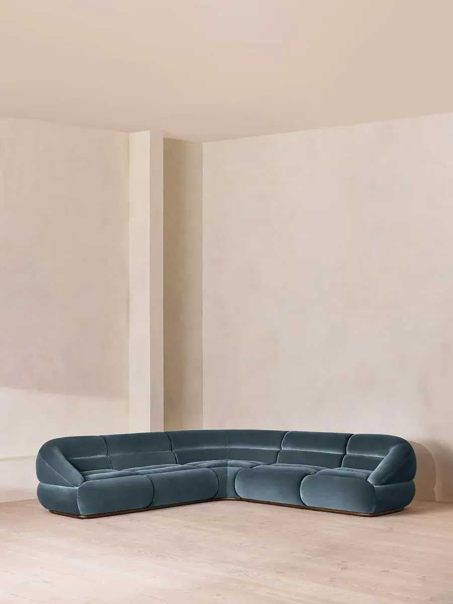 Edison Corner Sofa - Grey Blue, Velvet product