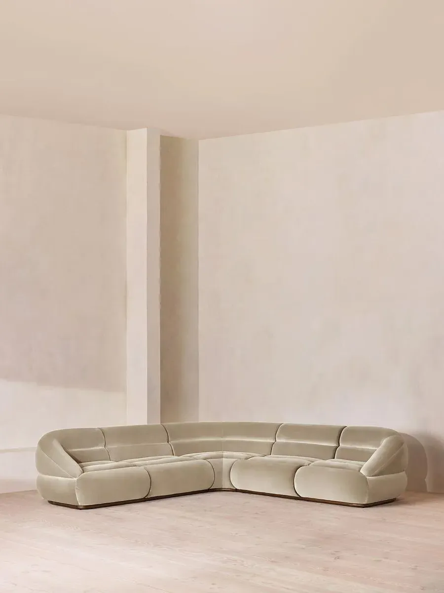 Edison Corner Sofa - Oyster, Velvet by Soho Home