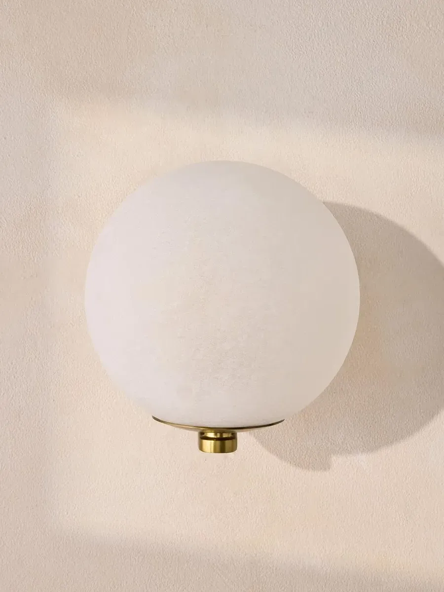 Eleni Wall Light - Salt Blasted Glass, Antique Brass product