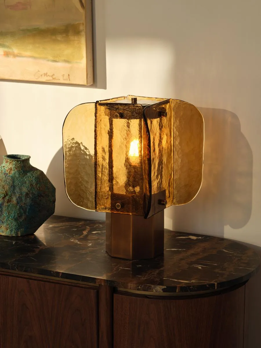 Elias Table Lamp - Green, Glass product