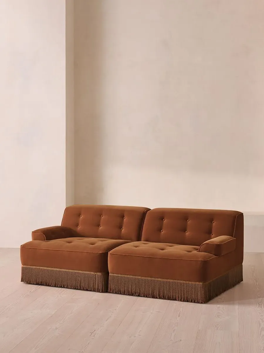 Elowen 3-Seater Modular Sofa - Cinnamon, Velvet by Soho Home