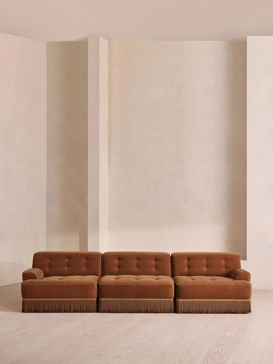 Elowen 4-Seater Modular Sofa - Cinnamon, Velvet by Soho Home