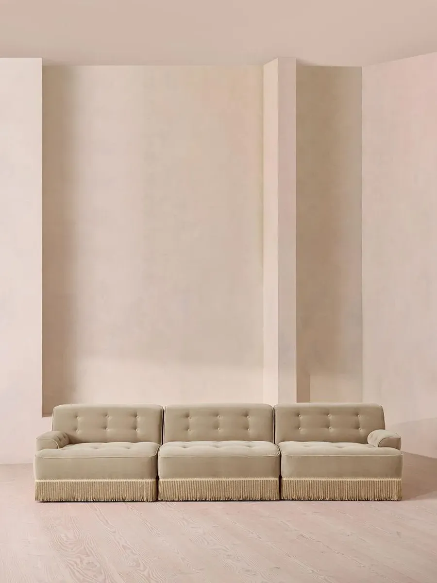 Elowen 4-Seater Modular Sofa - Oyster, Velvet by Soho Home