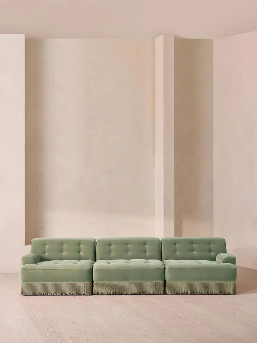 Elowen 4-Seater Modular Sofa - Seafoam, Velvet by Soho Home
