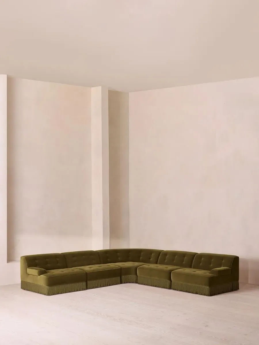 Elowen Corner Sofa - Olive, Velvet product