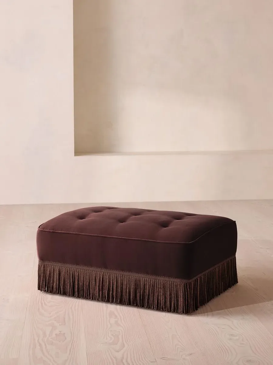 Elowen Ottoman - Aubergine, Velvet by Soho Home
