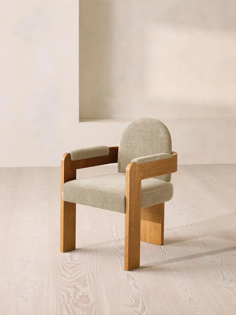 Emerson Dining Chair - Stone, Linen Chenille by Soho Home