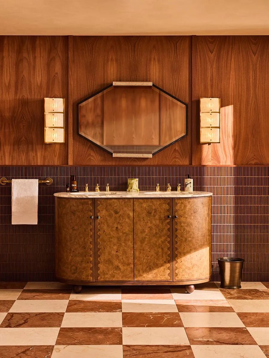 Esperanza Double Vanity - Calacatta Aura Marble, Walnut by Soho Home