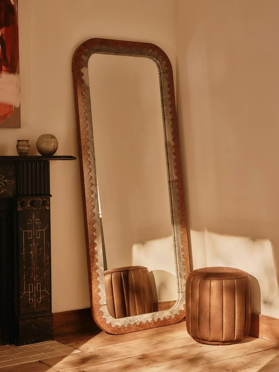 Fiore Floor Mirror - Brazilian Quartzite, Ash Burl by Soho Home