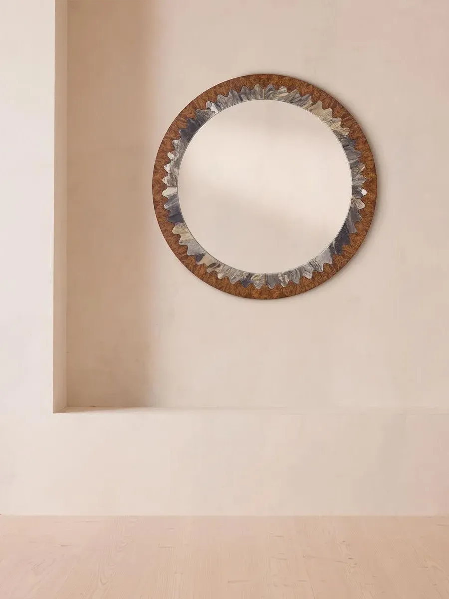 Fiore Wall Mirror - Brazilian Quartzite, Ash Burl by Soho Home