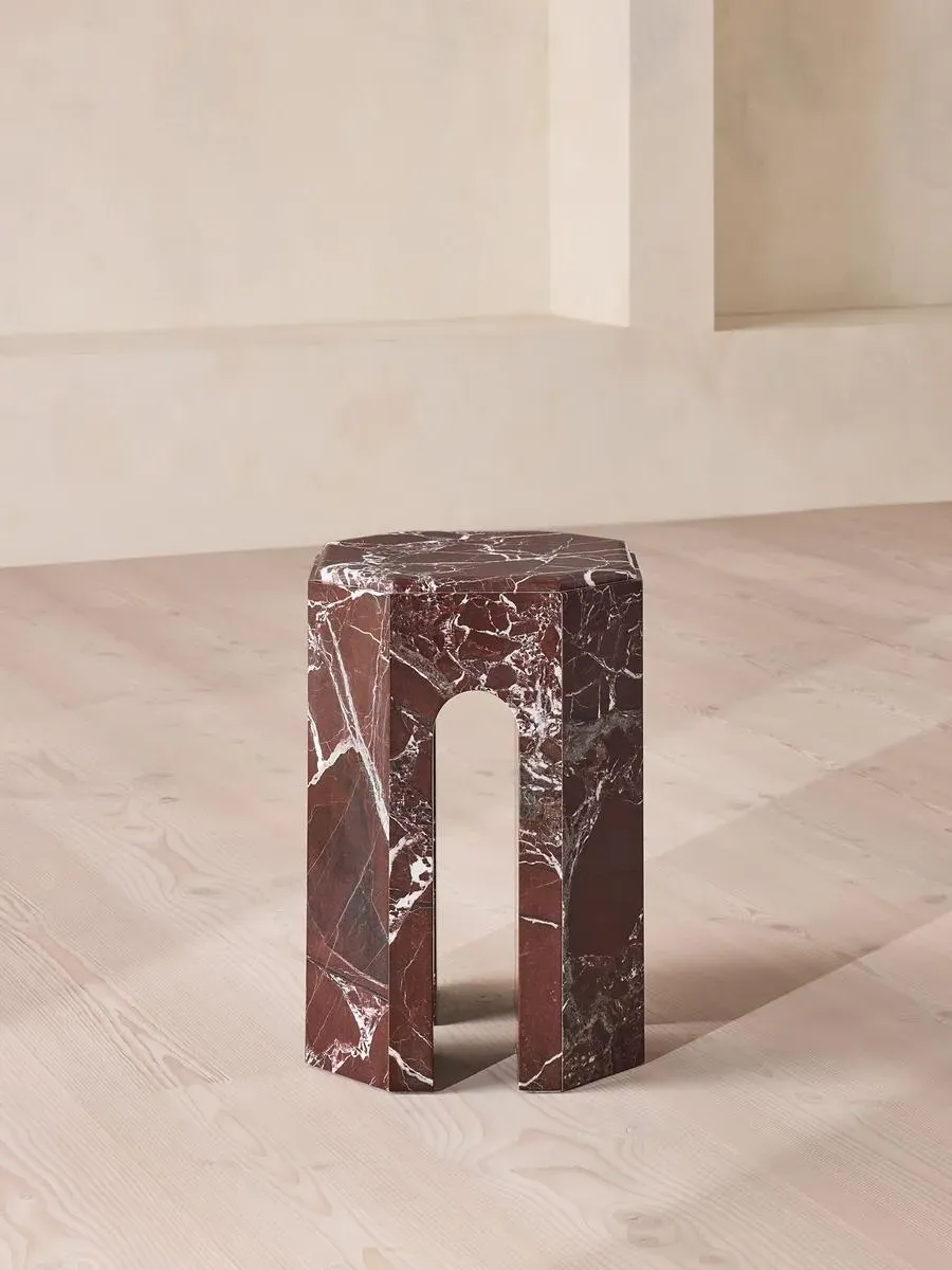 Fitz Hexagonal Side Table - Rosso Levanto Marble product