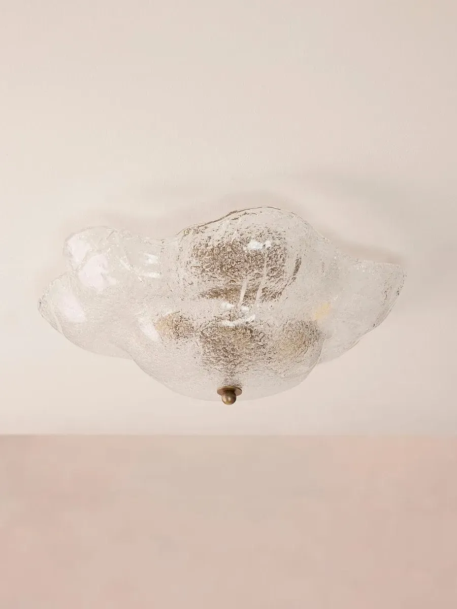 Flavia Flush Ceiling Light - Venetian Glass, Brass product