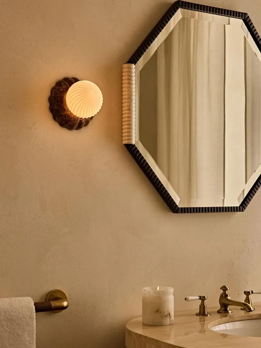 Floria Wall Light IP44 - Dark Emperador Marble by Soho Home