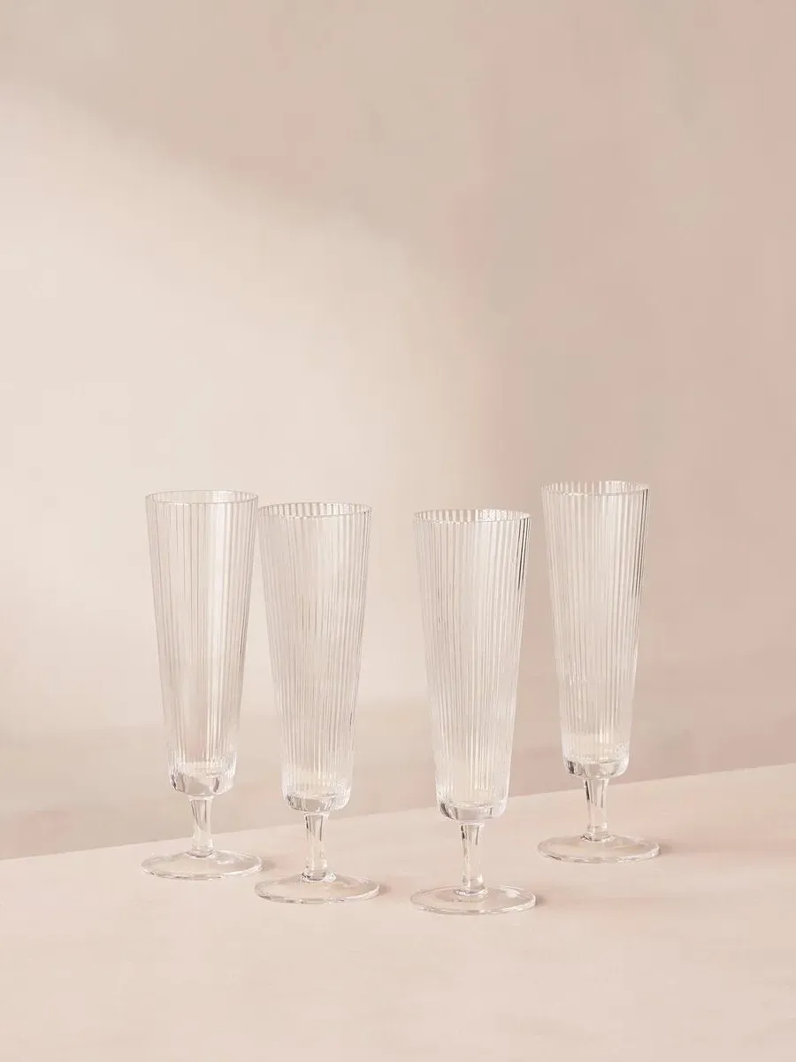 Fluted Champagne Glass Set of Four by Soho Home