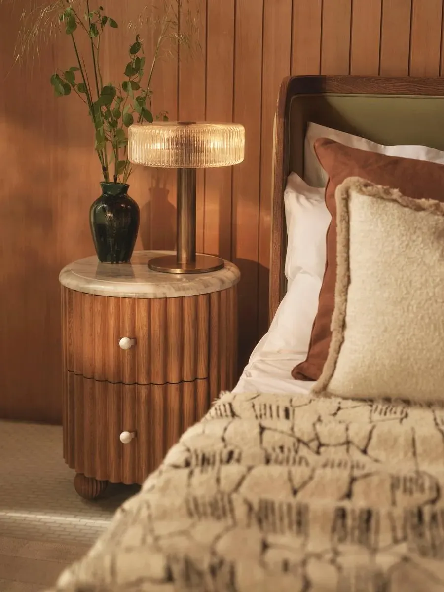 Fluted Table Lamp - Antique Brass, Glass by Soho Home