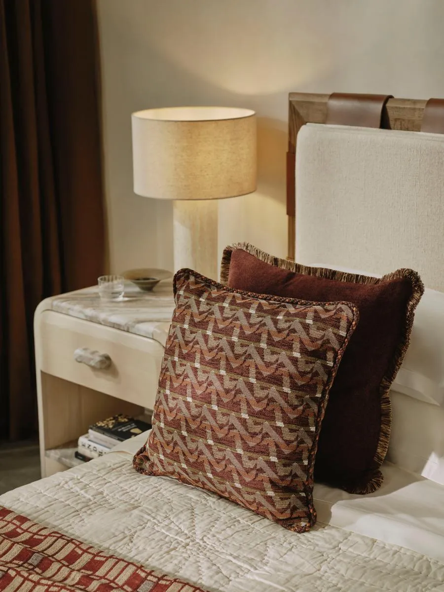 Fulton Square Cushion - Bordeaux, Chenille Jacquard product