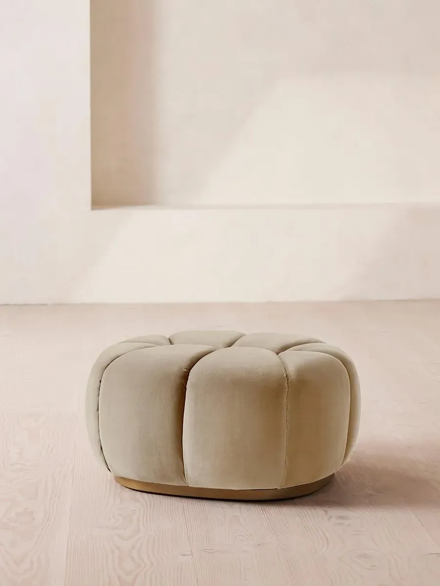 Garret Footstool - Oyster, Velvet product