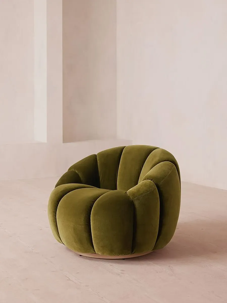 Garret Swivel Armchair - Olive, Velvet product
