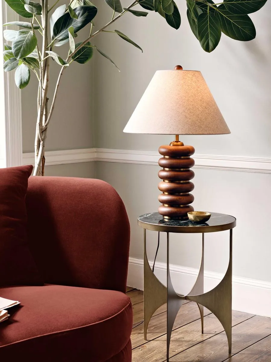 Greyson Table Lamp - Oak, Brass product