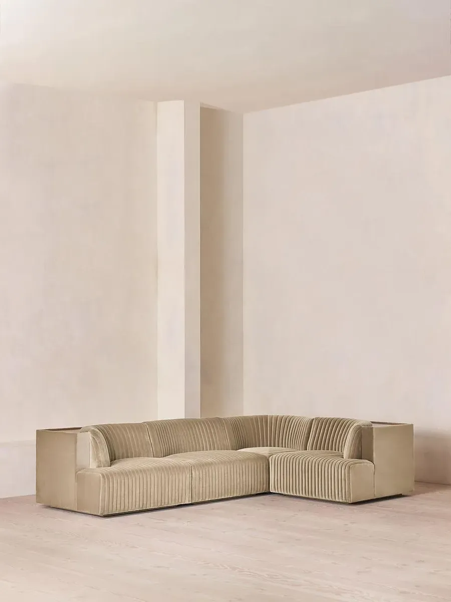 Hamish L-Shaped Modular Sofa - Oyster, Velvet product