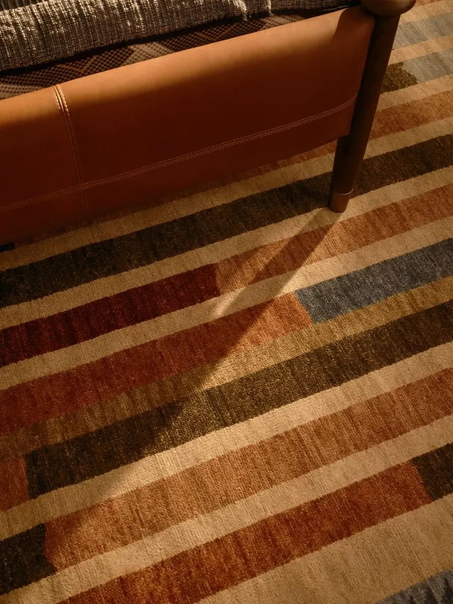 Hand-Knotted Rug with Stripe Pattern - Multi product