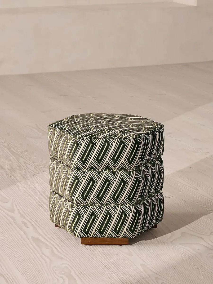 Lyla Footstool - Olive, Jacquard product