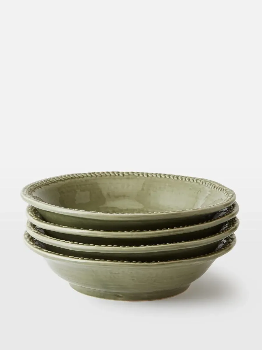 Hillcrest Pasta Bowl Set of Four - Green, Stoneware product