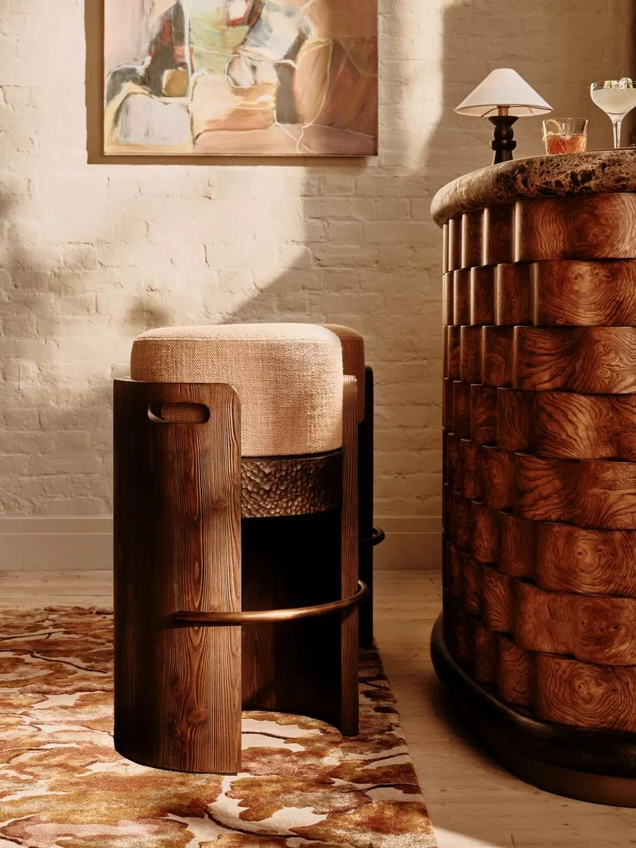 Hollen Barstool - Almond, Wool Linen by Soho Home