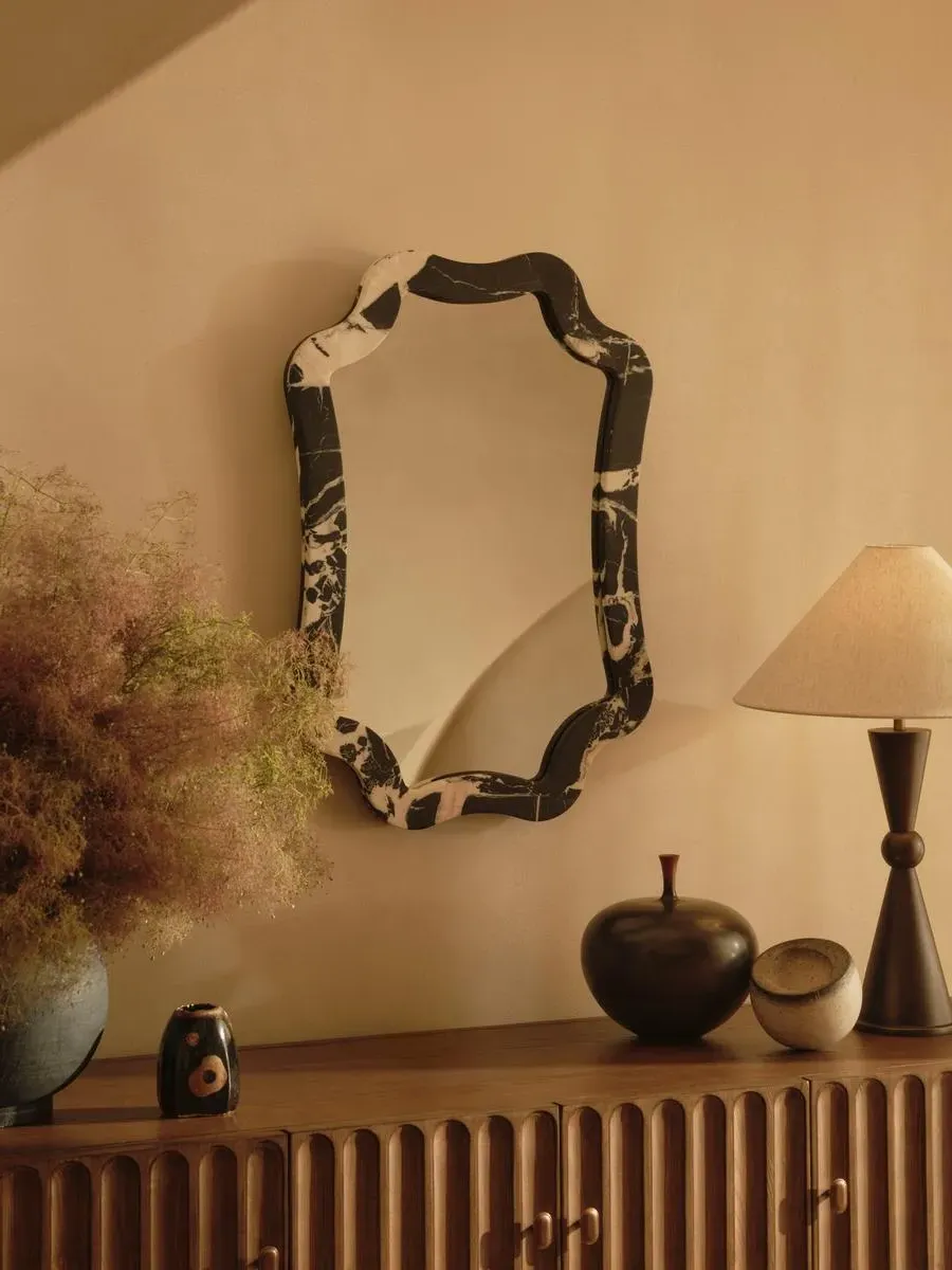 Hollis Wall Mirror - Black Bulgari Marble product