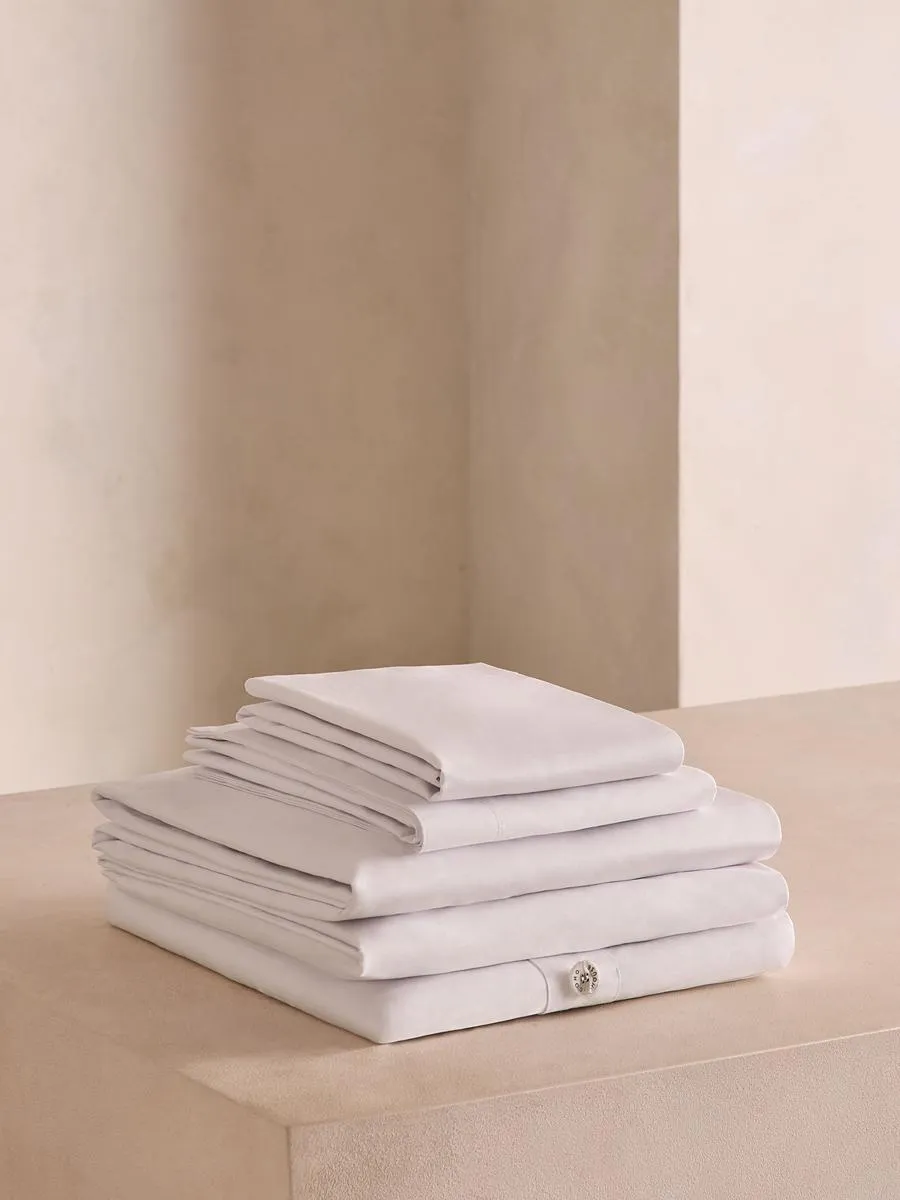 House Double Bed Linen Set - White, Cotton product